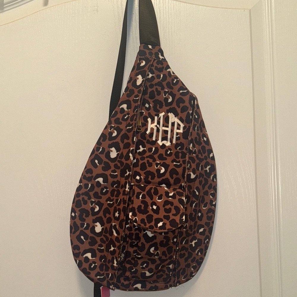 NWT Marleylilly Cheetah Monogrammed Sling Pack